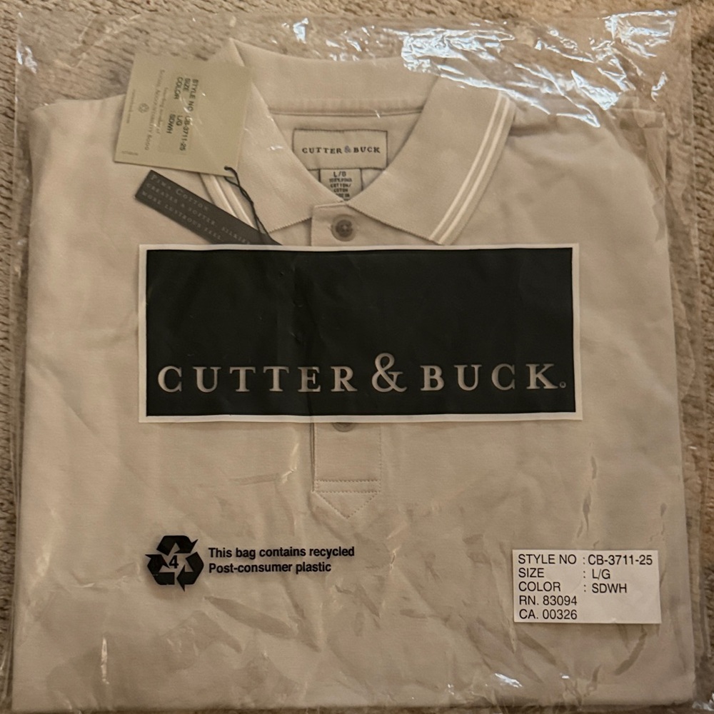 Cutter & Buck Men's Cream Polo Shirt